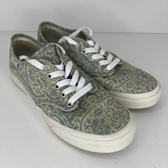 Vans Shoes Womens Size 8 Atwood Floral Paisley Gray Low-Top Skate Sneakers - Picture 2 of 10